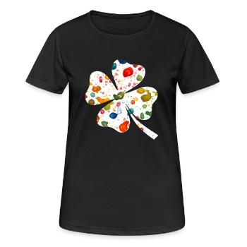 glueck - Frauen T-Shirt atmungsaktiv - Schwarz - Vorne - AI Model Female 172 light (172cm)