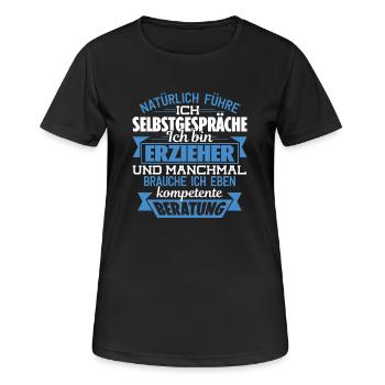 ERZIEHER - KOMPETENTE BERATUNG - Frauen T-Shirt atmungsaktiv - Schwarz - Vorne - AI Model Female 172 light (172cm)