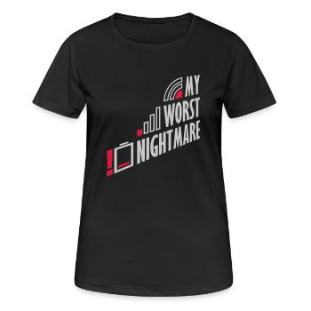 Drôle mon pire cauchemar - T-shirt respirant Femme - noir - Devant - AI Model Female 172 light (172cm)