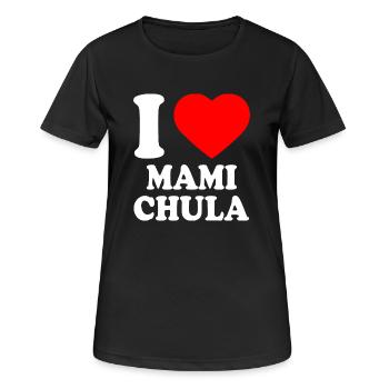 I love mami chula - T-shirt respirant Femme - noir - Devant - AI Model Female 172 light (172cm)