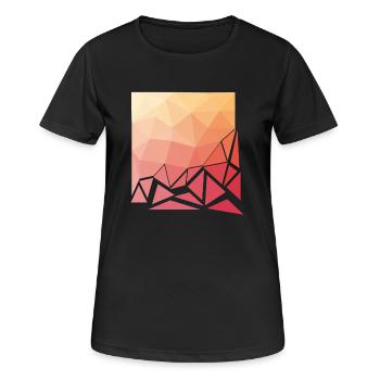 Fading Polygons - Frauen T-Shirt atmungsaktiv - Schwarz - Vorne - AI Model Female 172 light (172cm)