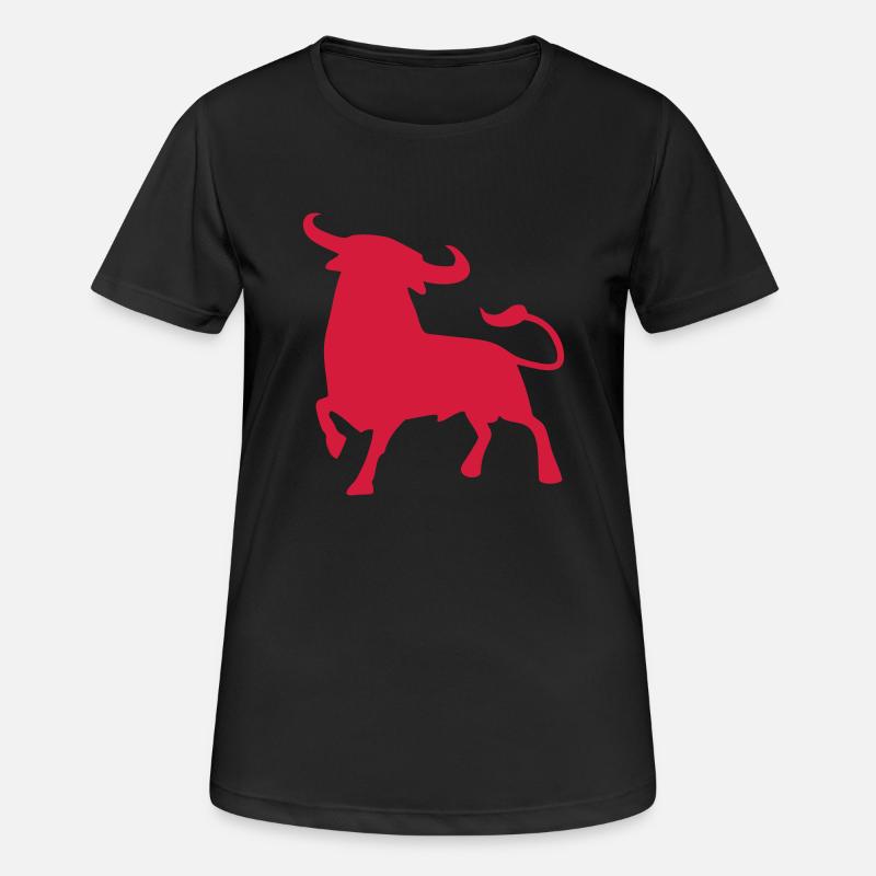 fighting bull andalusia spanish basque toro - Women's Breathable T-Shirt - black