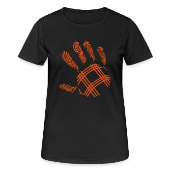 petanque empreinte main - T-shirt respirant Femme - noir - Devant - AI Model Female 172 light (172cm)