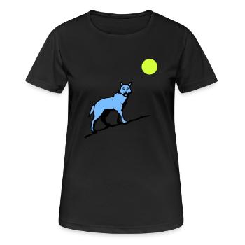 wolf mond - Frauen T-Shirt atmungsaktiv - Schwarz - Vorne - AI Model Female 172 light (172cm)