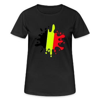 farbklecks belgien - Frauen T-Shirt atmungsaktiv - Schwarz - Vorne - AI Model Female 172 light (172cm)