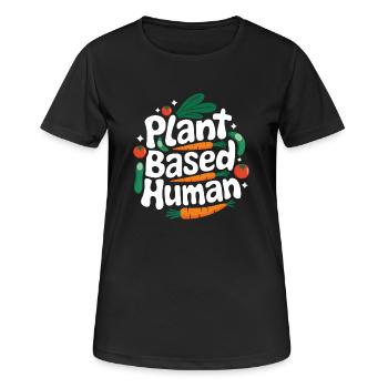 Végétarien Végétalien Végétarien Végétarien - T-shirt respirant Femme - noir - Devant - AI Model Female 172 light (172cm)