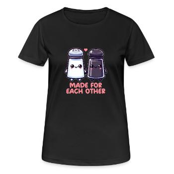 Sel et poivre - T-shirt respirant Femme - noir - Devant - AI Model Female 172 light (172cm)