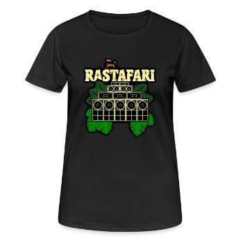 Rastafari Soundsystem - Frauen T-Shirt atmungsaktiv - Schwarz - Vorne - AI Model Female 172 light (172cm)
