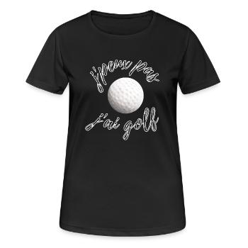 Balle de Golf J'ai GOLF - T-shirt respirant Femme - noir - Devant - AI Model Female 172 light (172cm)