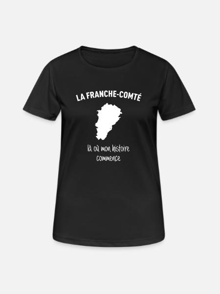 franche-comte-histoire - T-shirt respirant Femme - noir