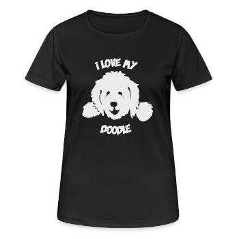 Doodle Goldendoodle Labradoodle Chien - T-shirt respirant Femme - noir - Devant - AI Model Female 172 light (172cm)