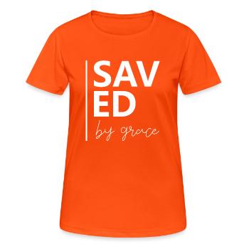 Proverbes chrétiens - T-shirt respirant Femme - orange néon - Devant - AI Model Female 172 dark (172cm)