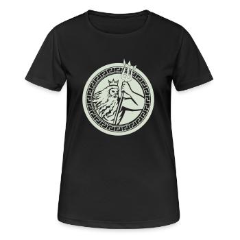 Poséidon Triton - T-shirt respirant Femme - noir - Devant - AI Model Female 172 light (172cm)