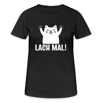 Kawaii Katze | Lach mal! - Frauen T-Shirt atmungsaktiv - Schwarz - Vorne - AI Model Female 172 light (172cm)