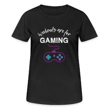 Weekend are for Gaming - Women's Breathable T-Shirt - black - Front - AI Model Female 172 light (172cm)