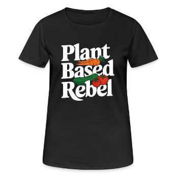 Végétarien Végétalien Végétarien Végétarien - T-shirt respirant Femme - noir - Devant - AI Model Female 172 light (172cm)