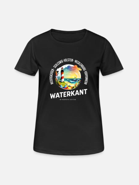 Waterkant – At home in the north - Women's Breathable T-Shirt - black
