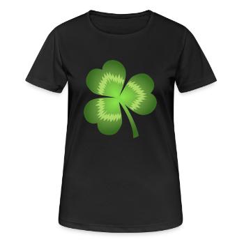 Kleeblatt - Frauen T-Shirt atmungsaktiv - Schwarz - Vorne - AI Model Female 172 light (172cm)