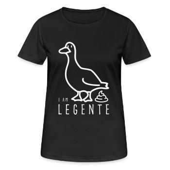 Funshirt Legende Legente - Frauen T-Shirt atmungsaktiv - Schwarz - Vorne - AI Model Female 172 light (172cm)