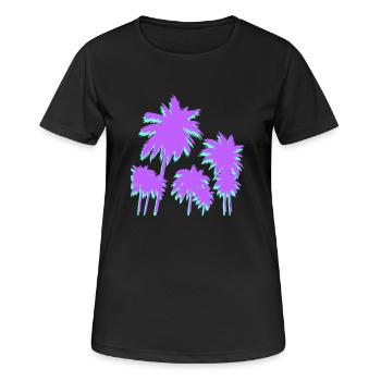 Palmiers - T-shirt respirant Femme - noir - Devant - AI Model Female 172 light (172cm)