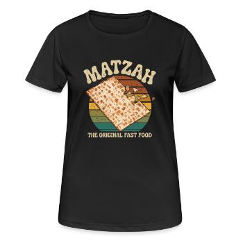 Matsa – La tradition rencontre l’humour - T-shirt respirant Femme - noir - Devant - AI Model Female 172 light (172cm)