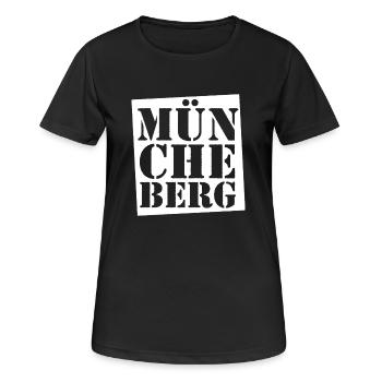 Müncheberg Stencil Cut White - Frauen T-Shirt atmungsaktiv - Schwarz - Vorne - AI Model Female 172 light (172cm)