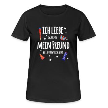 Pyro Freund - Frauen T-Shirt atmungsaktiv - Schwarz - Vorne - AI Model Female 172 light (172cm)