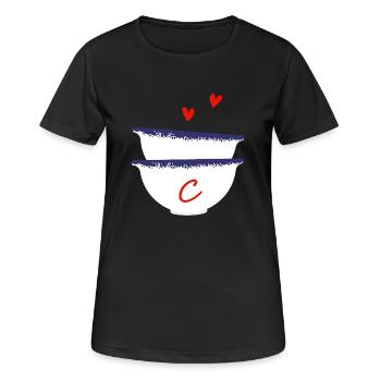 Lettre c bols breton - T-shirt respirant Femme - noir - Devant - AI Model Female 172 light (172cm)