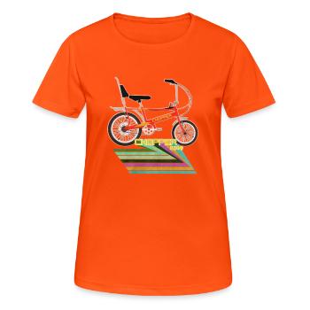 Chopper vélos - T-shirt respirant Femme - orange néon - Devant - AI Model Female 172 dark (172cm)