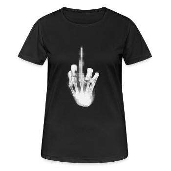 Fuck you - Frauen T-Shirt atmungsaktiv - Schwarz - Vorne - AI Model Female 172 light (172cm)