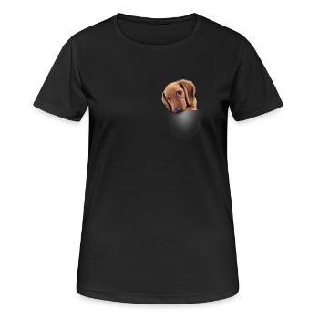 poche DOG2 - T-shirt respirant Femme - noir - Devant - AI Model Female 172 light (172cm)