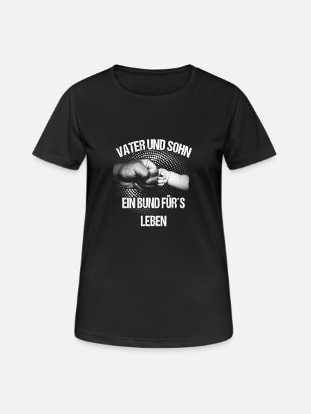 Vater und Sohn - Frauen T-Shirt atmungsaktiv - Schwarz