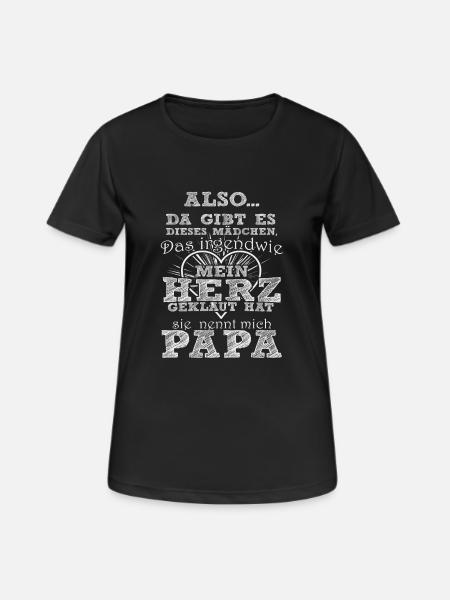 Tochter Herz Geklaut - Frauen T-Shirt atmungsaktiv - Schwarz