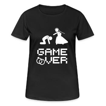 Verheiratet - Frauen T-Shirt atmungsaktiv - Schwarz - Vorne - AI Model Female 172 light (172cm)