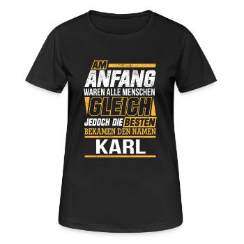 KARL - Die Besten - Frauen T-Shirt atmungsaktiv - Schwarz - Vorne - AI Model Female 172 light (172cm)