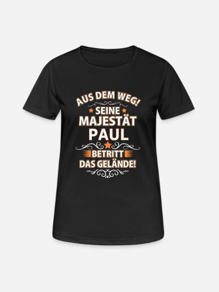 PAUL - Frauen T-Shirt atmungsaktiv - Schwarz
