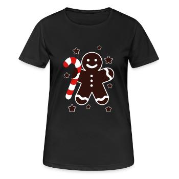 M. de pain d'épice - T-shirt respirant Femme - noir - Devant - AI Model Female 172 light (172cm)