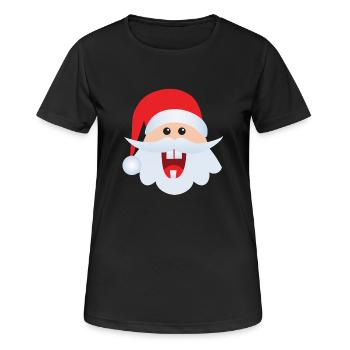 Drôle de père Noël ! Funny Santa Claus - T-shirt respirant Femme - noir - Devant - AI Model Female 172 light (172cm)
