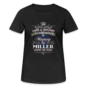 Chemise de professions nobles pour le meunier - T-shirt respirant Femme - noir - Devant - AI Model Female 172 light (172cm)