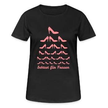 Sehtest für Frauen - Frauen T-Shirt atmungsaktiv - Schwarz - Vorne - AI Model Female 172 light (172cm)