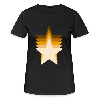 braune Sternschnuppe - Frauen T-Shirt atmungsaktiv - Schwarz - Vorne - AI Model Female 172 light (172cm)