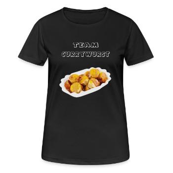 Team Currywurst - Frauen T-Shirt atmungsaktiv - Schwarz - Vorne - AI Model Female 172 light (172cm)