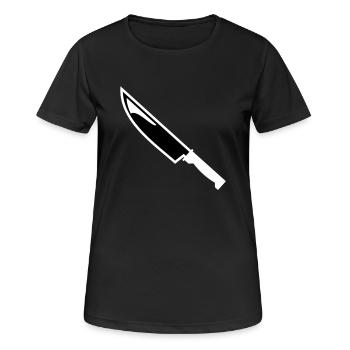 Messer - Frauen T-Shirt atmungsaktiv - Schwarz - Vorne - AI Model Female 172 light (172cm)