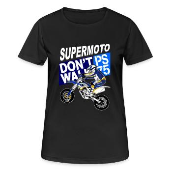 Supermoto - Frauen T-Shirt atmungsaktiv - Schwarz - Vorne - AI Model Female 172 light (172cm)