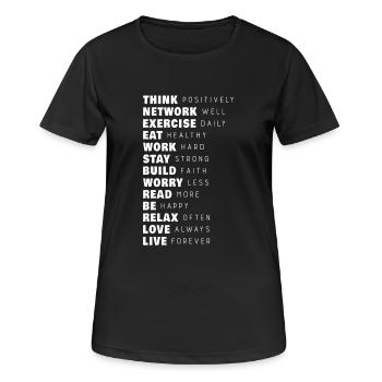 Think Positively - Women's Breathable T-Shirt - black - Front - AI Model Female 172 light (172cm)