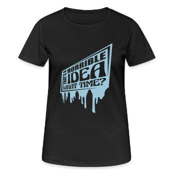 C’est une idée horrible - T-shirt respirant Femme - noir - Devant - AI Model Female 172 light (172cm)