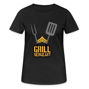 Barbecue Party Grill Sergent Barbecue - T-shirt respirant Femme - noir - Devant - AI Model Female 172 light (172cm)