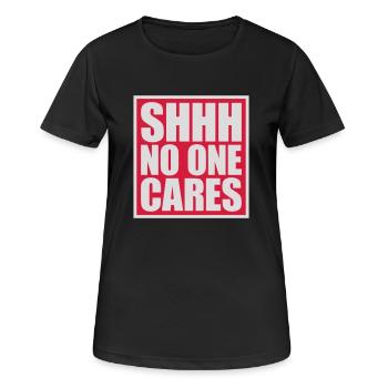 chut personne ne s’en soucie - T-shirt respirant Femme - noir - Devant - AI Model Female 172 light (172cm)