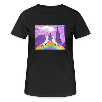 Aachener Öcher unicorns. - Women's Breathable T-Shirt - black - Front - AI Model Female 172 light (172cm)