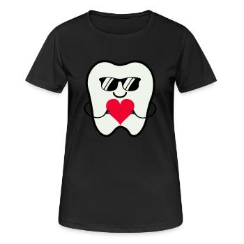 Lunettes de soleil Zahn Smile - T-shirt respirant Femme - noir - Devant - AI Model Female 172 light (172cm)